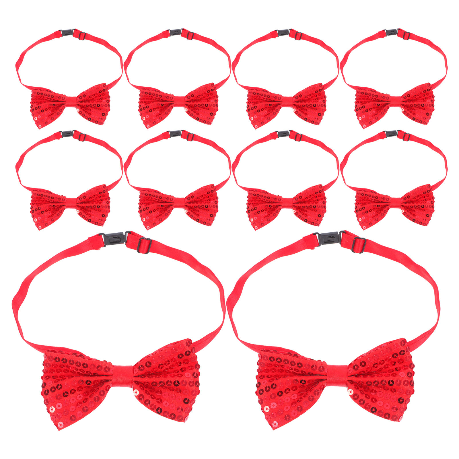 Bow Tie Pre Tied - 10 Lazos de Lentejuelas Rojas para