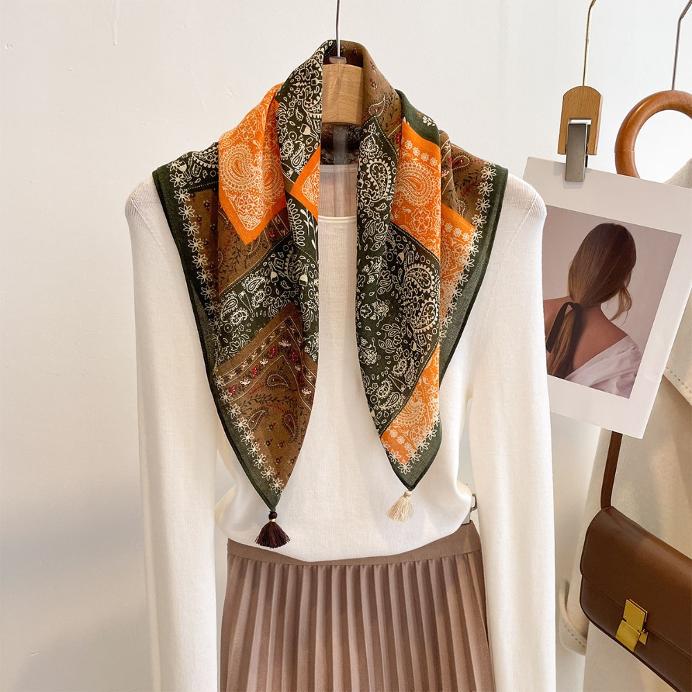 Bandana Cotton - Pañuelo con borlas para mujer, chales