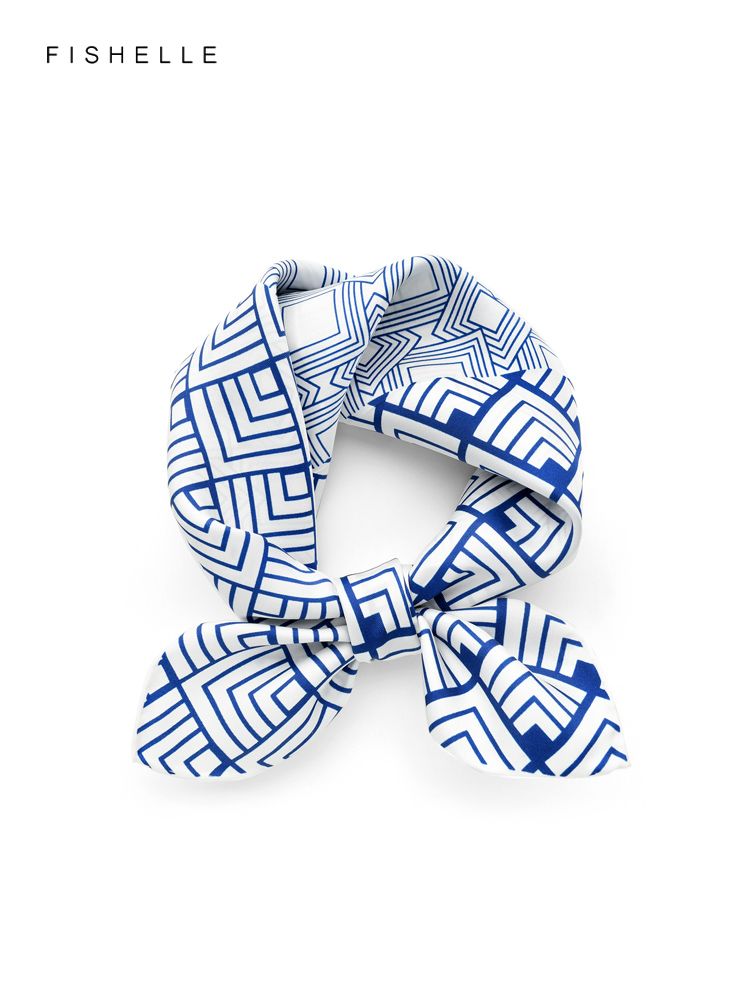 Scarf Silk Square - Bufanda de sarga de seda auténtica