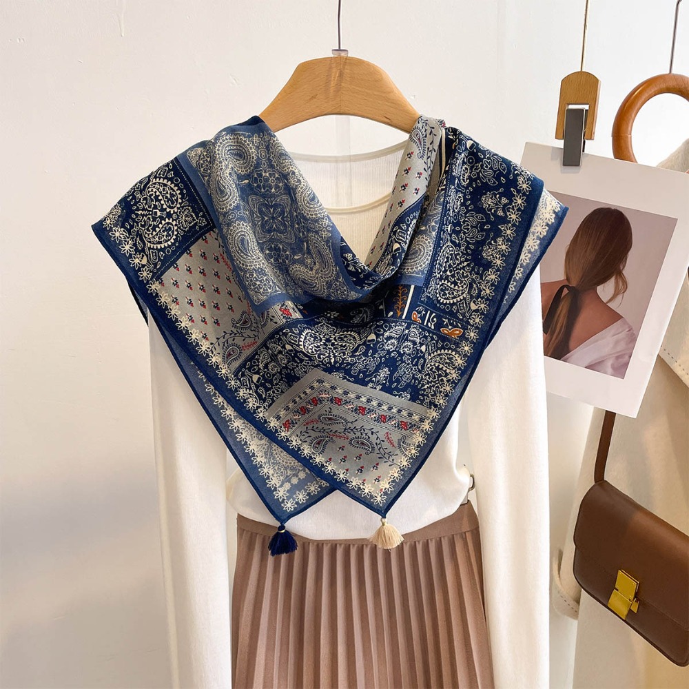 Pañuelo con borlas para mujer, - Bandana Cotton reseña y precio